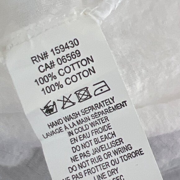 ELAN Ruffle Accented Button Flutter Sleeve Blouse White Sz S NWT - Picture 6 of 6